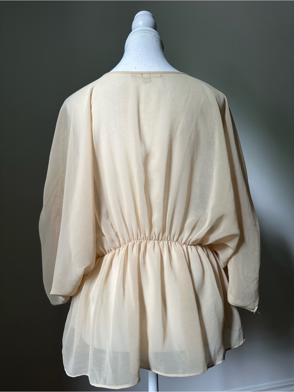 YA LOS ANGELES Silk Blend Butterfly Sleeve Boho Fairy Whimsical Blouse Large - Picture 5 of 7
